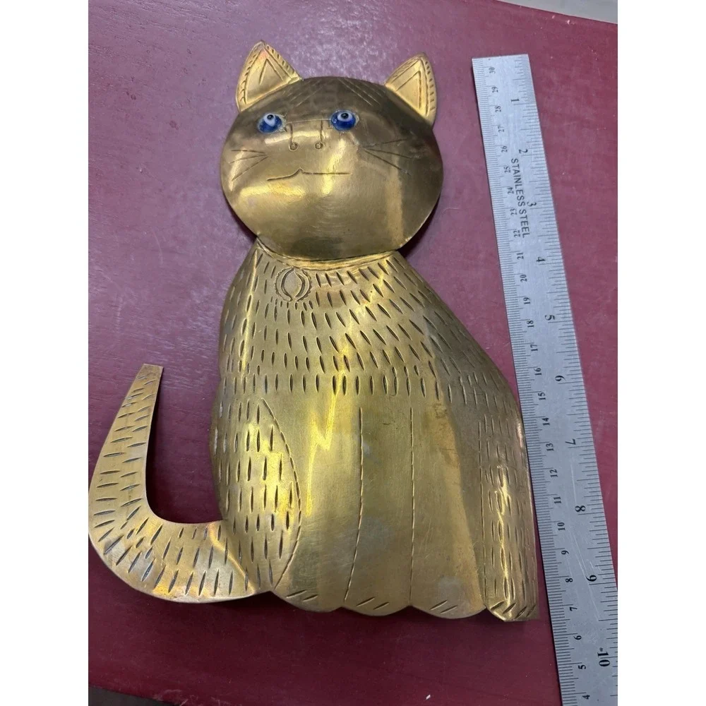 Vintage Brass Cat  8
